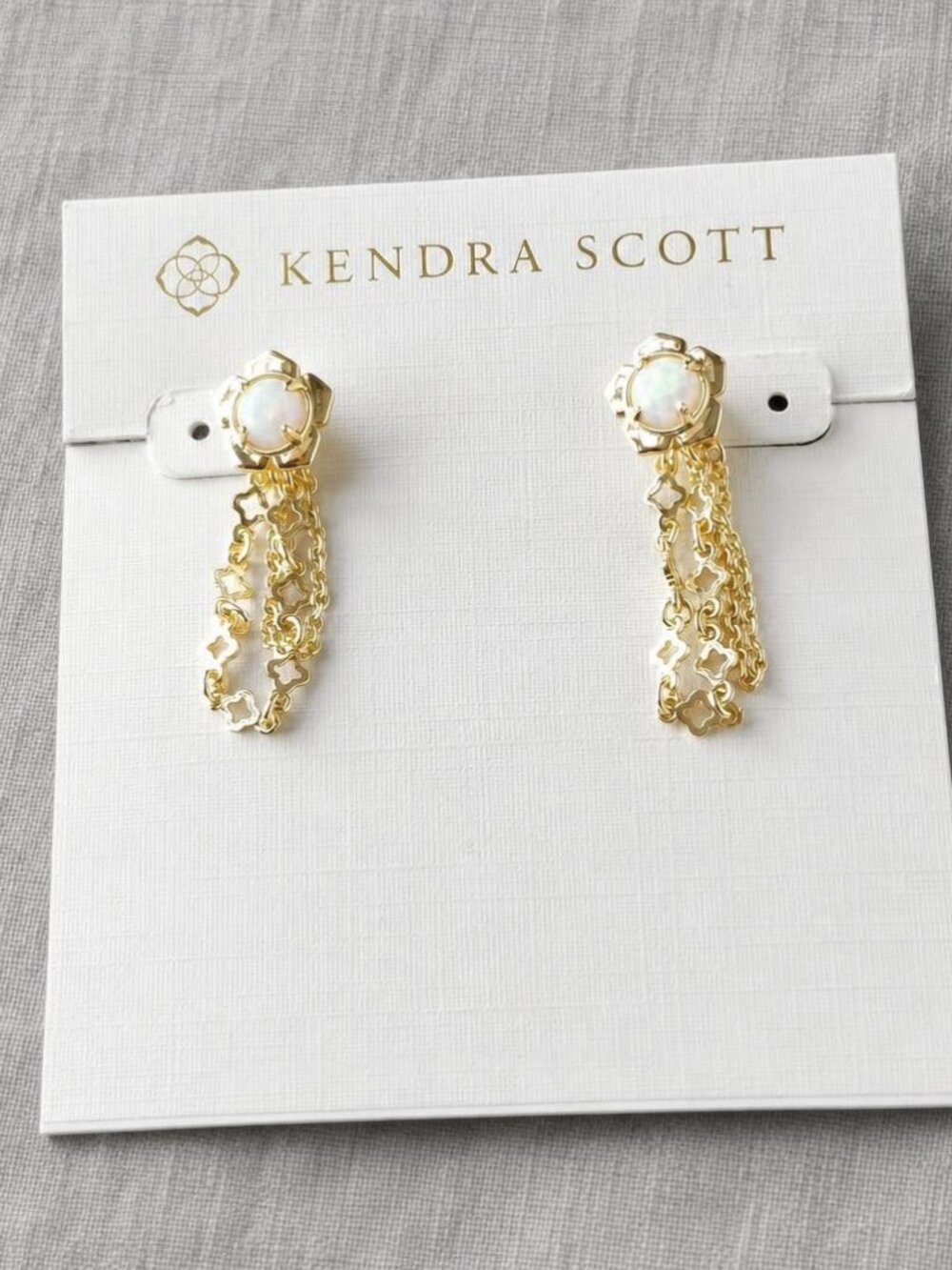Kendra Scott Susie White Opal Convertible Ear Jacket Earrings